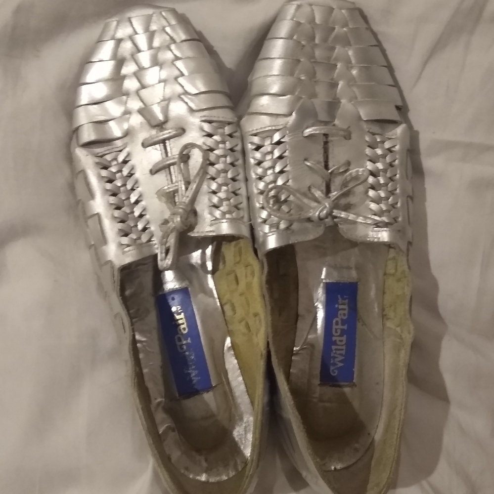 Vintage silver lace-up huarache sandals Sz 9